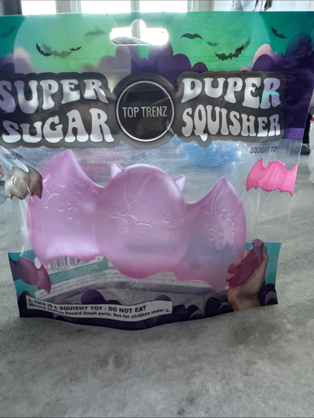 Super Sugar Duper Squisher - Pink Bat Squishy Toy